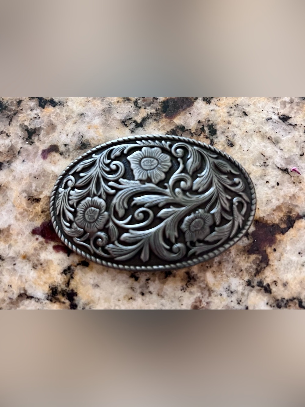 Decorative Floral Engraved Women’s Metal Belt Buckle